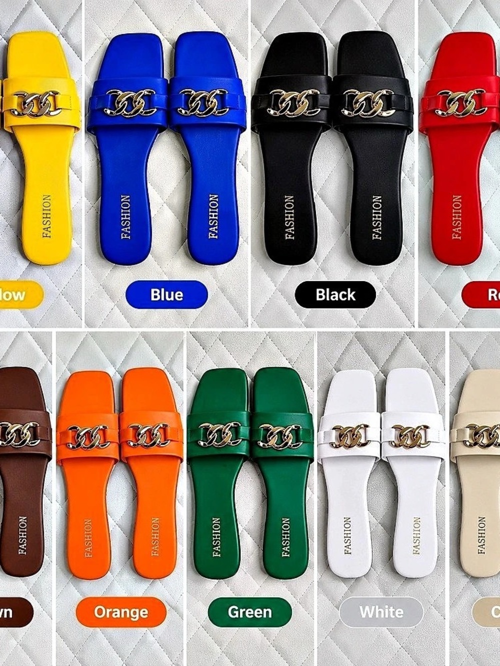Slide Sandals in Yellow